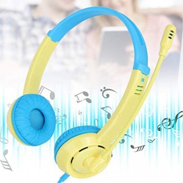 Asixxsix Singal Directional 3.5mm Wired Over Ear Headsets Surround Sound Gaming Kopfhörer zum Studieren von Musik(Yellow)