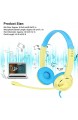 Asixxsix Singal Directional 3.5mm Wired Over Ear Headsets Surround Sound Gaming Kopfhörer zum Studieren von Musik(Yellow)