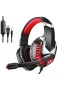 chaonong Headset Wired Headset Gamer PC 3.5mm Kopfhörer Surround Sound HD Mikrofon Spiel-Kopfhörer (Color : Red)