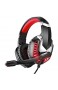 chaonong Headset Wired Headset Gamer PC 3.5mm Kopfhörer Surround Sound HD Mikrofon Spiel-Kopfhörer (Color : Red)