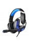 chaonong Headset Wired Headset Gamer PC 3.5mm Kopfhörer Surround Sound HD Mikrofon Spiel-Kopfhörer (Color : Blue)