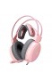 Gaming-Headset 7.1 Integrierter RGB-LED-Kopfhörer Mit Virtuellem Surround-Sound Kopfhörer Für PC (Size:Small; Color:Pink)