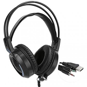 gostcai Head-Mounted Gaming Headset Geräuschunterdrückung über Ohr Kopfhörer mit Mic Surround Headset mit LED-Leuchten Stereo-Gaming-Headset für PS4 / für PC