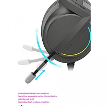 HAGUOHE Gaming-Headset PC-Headset mit 7 1-Kanal-360-Grad-Surround-Sound-Kopfhörer mit Geräuschunterdrückung