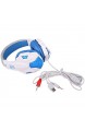 IPOTCH Gaming Headset Kopfhörer Audio Surround USB 3.5mm mit Mikrofon für PC Abspielen - Weiß