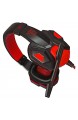 IPOTCH Stereo Surround Sound Kopfhörer Gaming Headset mit Mikrofon für Computer - Schwarz und Rot