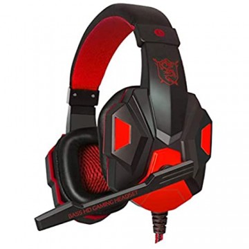 IPOTCH Stereo Surround Sound Kopfhörer Gaming Headset mit Mikrofon für Computer - Schwarz und Rot