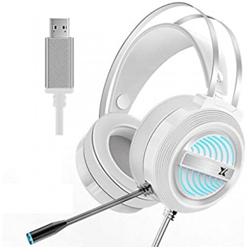 jiheousty USB Gaming Headset Gamer Kopfhörer 7.1 Surround Sound Stereo Kopfhörer mit Mikrofon