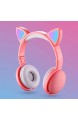 Josopa Kabelloser Headset-Stereo-Surround-Kopfhörer Geräuschunterdrückung über Ohrkopfhörer mit Mikrofon Bass-Surround 7-Farben-LED-Licht Ohrenschützer mit Weichem Speicher 3. 5-Mm-Audio-Stecker