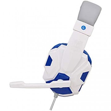 kexinda Spiel-Kopfhörer-Computerspiel-Konsole Stereo Surround Sound 3.5mm verdrahtete Kopfhörer Weiß Blau Nicht-LED-Art