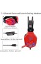 KK Timo Kopfhörer Gaming Headset USB-Kopfhörer for for PS4 PC 7.1 Surround Sound Noise-Cancelling Mikrofon Nullohrendruck-Mute Lautstärkeregler (Color : Red)