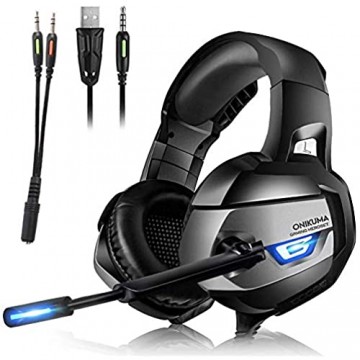 NGXIWW Gaming-Headset Kopfhörer Mit Mikrofonen LED-Leuchten In-Ear-Kopfhörern Und 3 5-mm-Stereo-Surround-Sound-Headsets Für PS4-Laptops
