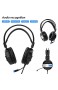 Ponacat Gaming-Headset Stereo-Surround-Kopfhörer Geräuschunterdrückung über Ohrhörer mit Mikrofon Bass-Surround LED-Licht Weiche Memory-Ohrenschützer für PC 3. 5-Mm-Audio-Stecker