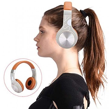 Ponacat Stereo-Surround-Kopfhörer mit Zusammenklappbarem Headset Geräuschunterdrückung über Ohrkopfhörer mit Mikrofon Bass-Surround Und Weichen Memory-Ohrenschützern