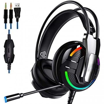 ZDZHU High-End Gaming Headset - Hervorragende Gaming-Kopfhörer für PS4 Xbox One PC-Gaming-Kopfhörer Stereo-Bass-Surround-Sound schalldichte Mikrofone