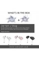 DnA Tech® In-Ear Ohrpolster 2X2-Set + Strap für Airpods | Silikon Aufsatz für AirPods - Unerschütterlicher Halt | Perfekt für Freizeit und Sport [Kopfhörer Nicht enthalten] (2-Set mit Strap White)