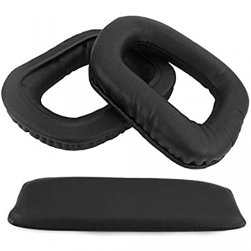 Geekria Kopfhörer für Logitech G35 Kopfhörer Ersatz-Kopfhörer + Kopfband-Abdeckung Ohrmuscheln Ohrpolster Reparaturteile Kopfbandschutz Ohrpolster Reparaturteile Schwarz