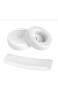 Geekria QuickFit Ersatz-Ohrpolster aus Protein-Leder für AKGs K845BT K845 K545 Kopfhörer-Ohrpolster und Kopfband-Pad/Ohrpolster + Kopfbandkissen/Reparaturteile (weiß)
