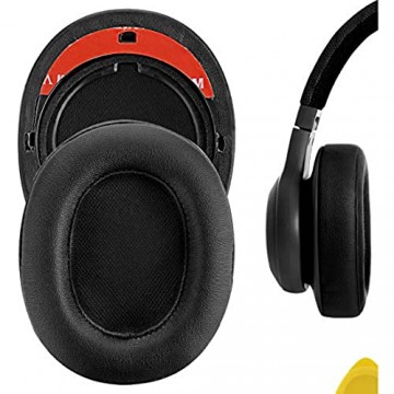 Geekria QuickFit Protein-Leder-Ohrpolster kompatibel mit JBLs E55BT Kopfhörer-Ohrpolster Headset-Ohrpolster Reparaturteile (schwarz)