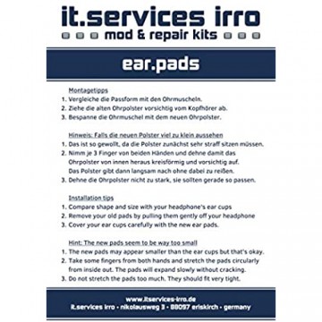 IT-Services Irro 2 Paar Ersatz-Ohrpolster passend für Logitech H330 / H340 / H390 / H600 / H609 / H760 Kopfhörer/Headset Farbe: schwarz
