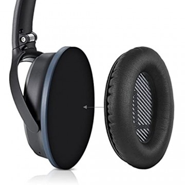 kwmobile 2X Ohrpolster kompatibel mit Bose Quietcomfort Kopfhörer - Kunstleder Ersatz Ohr Polster für Overear Headphones