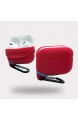 iCoolmate Kopfhörertasche für Apple Airpods Pro Hülle Waterproof Aufgerüstet Ohrpolster Kopfhörer Case Taschen Wasserdicht Anti-Lost Staubfrei Silizium Schutzhülle (Rot)