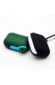 iCoolmate Kopfhörertasche für Apple Airpods Pro Waterproof Aufgerüstet Ohrpolster Kopfhörer Case Taschen Wasserdicht Anti-Lost Staubfrei Silizium Schutzhülle (Grün)