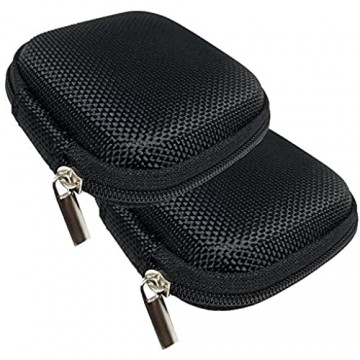 JBSTK 2 Stücke Universal Tasche für In-Ear Kopfhörer mit Netzfach - Hardcase Aufbewahrungsbox Schutztasche mit umlaufenden Reißverschluss extra klein Schwarz
