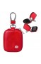 MRPLUM In-Ear Kopfhörer Tasche Aufbewahrungsbox Earphone Case Hülle PU Leder Hardcase Tragetasche für Ohrhörer mit Netz-Innentasche Kompatibel mit AirPods earplugs Schutztasche klein (Rot)