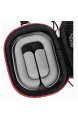 Thomson In-Ear-Kopfhörer Tasche mit Kabel-Aufwickler (robustes Hard-Case zur Ohrhörer-Aufbewahrung 2-Wege-Reißverschluss Zubehör-Netzfach Karabinerhaken Innenmaß 6 5x 8 6x 2 cm) rot/schwarz