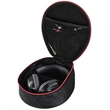Thomson On-Ear/Over-Ear Kopfhörer Tasche (Case zur Aufbewahrung von Headphones passend für Sony JBL Bose Sennheiser Travel Case mit Reißverschluss und Zubehör-Netzfach Headphone Box) schwarz