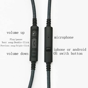 3 5 mm auf 2 5 mm Stecker Audio-Ersatzkabel kompatibel mit Bose oe2 oe2i AE2 QC35 Kopfhörer Fernbedienung Lautstärkeregler und Inline-Mikrofonkabel kompatibel mit Samsung Galaxy Huawei Android