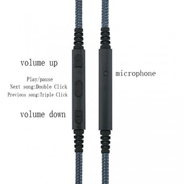 3 5 mm auf 2 5 mm Stecker Audio-Ersatzkabel kompatibel mit Bose oe2 oe2i AE2 QC35 Kopfhörer Fernbedienung Lautstärkeregler und Inline-Mikrofonkabel kompatibel mit iPhone iPod Apple-Geräten