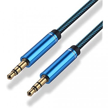 3 5mm Stereo Stecker Stecker auf Stecker Jack Kabel 1 M Audio Kopfhörer Verlängerungskabel (blau)