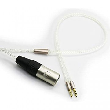 Ablet HiFi-Kabel 4-polig XLR symmetrischer Stecker auf Dual 3 5 mm Stecker kompatibel mit Beyerdynamic T1 2. / T5p Kopfhörer der zweiten Generation versilbertes Ersatzkabel