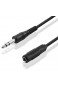 BestPlug 5 Meter Audio Stereo Kabel Verlängerung Aux in Out 6 3mm Klinke Stecker männlich auf 6 3mm Klinke Buchse Kupplung weiblich Schwarz
