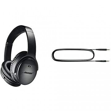 Bose QuietComfort 35 Wireless Kopfhörer II (mit Alexa) schwarz + SoundLink Ersatz-Audiokabel für Around-Ear drahtlos Kopfhörer II schwarz