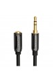 deleyCON 10m Stereo Audio Klinken Verlängerungskabel - 3 5mm Klinken Buchse zu 3 5mm Klinken Stecker - AUX Kabel Metallstecker - Schwarz