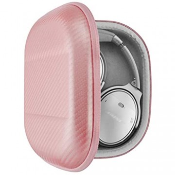 Geekria Kopfhörer-Hülle für Bose QuietComfort 35 QC35 QC25 Skullcandy HESH3 Over-Ear-Kopfhörer Hartschalen-Tragetasche/Headset-Schutztasche mit Platz für Kabel Ladegerät-Zubehör rose gold