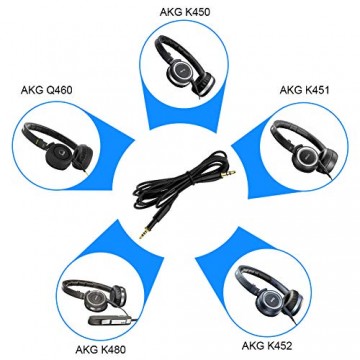 K450 Kabel Ersatzkabel kompatibel mit AKG Q460 K450 K451 K452 K480 Kopfhörern Verlängerungs Headset Kabel 2 5 mm männliches bis 3 5 mm männliches Verlängerungskabel 1 2 m