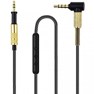 K450 Kabel Upgraded Ersatz Audiokabel Kompatibel mit AKG K450 K451 K452 K480 Q460 Kopfhörer 1.2m Aux Kabel mit Inline Mikrofon und Fernbedienung für iPhone Samsung & Android Gerät