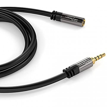 KabelDirekt – Headset Verlängerung – 1m (3 5mm Stecker > 3 5mm Buchse 4 Polig) – PRO Series