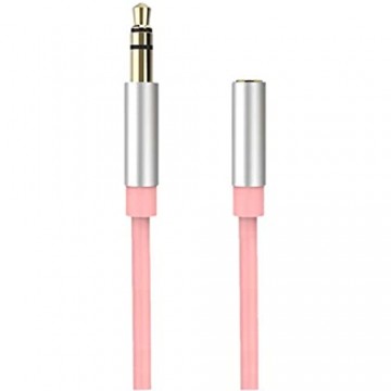 Klinke Verlängerung EUI Audio Verlängerungskabel 3.5mm Stecker auf 3.5mm Buchse Klinken Stecker Kompatibel mit iPhone oder Smartphones Kopfhörer Media-Player (1M Rosa)