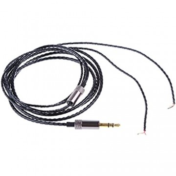 Sharplace 3.5mm Männlich DIY Ersatz Audiokabel Kopfhörer Reparatur Verlängerungs Schnur - Schwarz und Grau