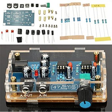 BouBou DIY HiFi Kopfhörer Verstärker Single Power Supply PCB Amp Kit Mit Transparentem Gehäuse