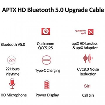 Gesh QCC5125 5.0 Kopfhörer-Upgrade-Kabel AptX-HD & AptX adaptiv für MMCX