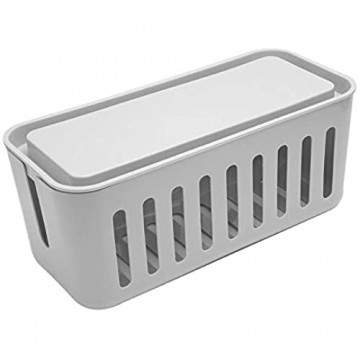 Boquite Romantisches Geschenk Kabelmanagementbox Draht Aufbewahrungsbox Desktop Grey Dustproof Socket-Aufbewahrungsbox 30 x 13 5 x 13 5 cm Kabelführungsbox für zu Hause(Gray)