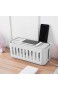 Boquite Romantisches Geschenk Kabelmanagementbox Draht Aufbewahrungsbox Desktop Grey Dustproof Socket-Aufbewahrungsbox 30 x 13 5 x 13 5 cm Kabelführungsbox für zu Hause(Gray)