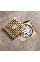 DYR Duschbodenabläufe Badezimmer Deodorant 10 cm quadratischer Bodenablauf Siebabdeckung Tor Abfall Champagner Gold