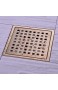 DYR Quadratischer Duschbodenablauf aus gebürstetem Gold Edelstahl 304 für Badezimmer Küchenabfallgitter Großer Abfluss 150 mm